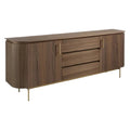 Meuble de rangement en bois avec tiroirs et portes, finition moderne