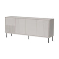 Meuble de rangement moderne en bois clair avec finition texturée