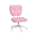 Chaise de bureau pivotante vintage en cuir rose avec dossier rembourré